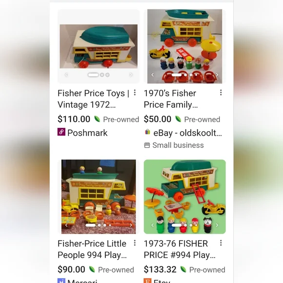 #16 Vintage 1974 Fisher Price Play Family Camper Little People Playset #994